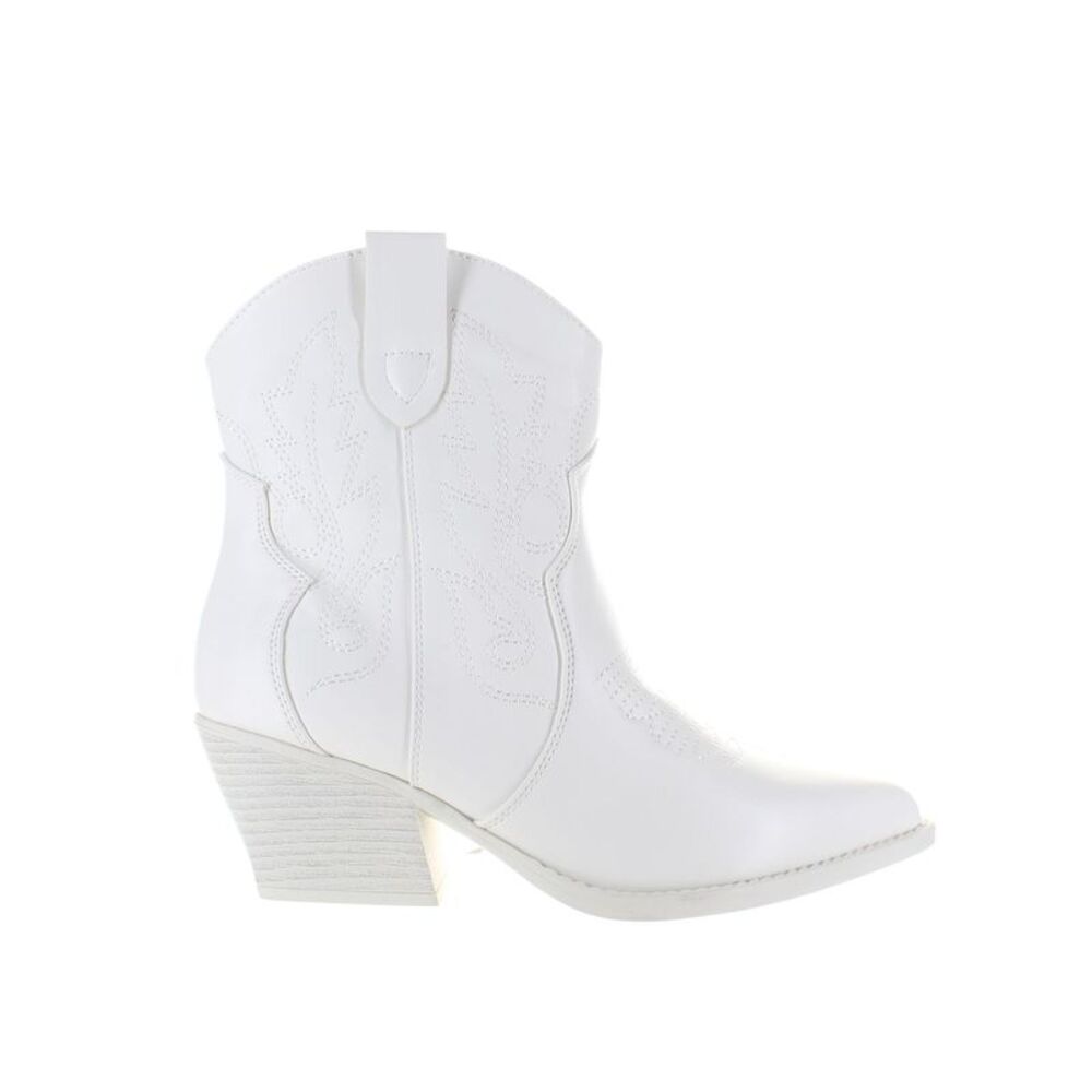 London Rag Womens Aries White Cowboy, Western Boots Size 7 Medium (B, M)
